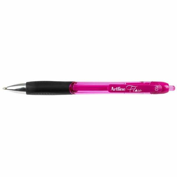 Artline Pen Flow Retractable Pink
