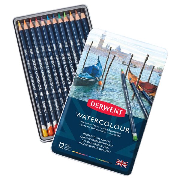 Derwent Watercolour Pencils 12 Tin
