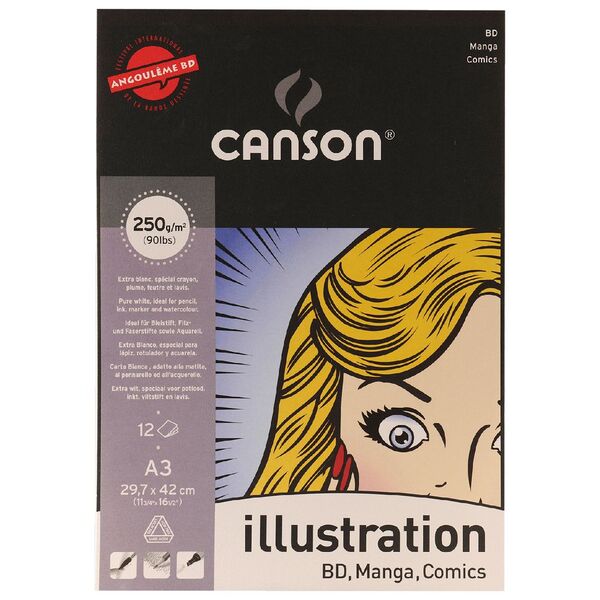 Canson Illustration Pad A3 250gsm 12 sheets